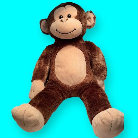 Build a Bear 18" Smiling Happy Monkey Brown and Tan 2010 Plush with Tags - Picture 1 of 10